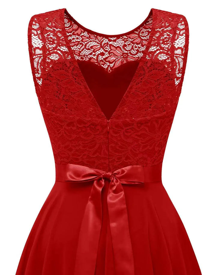 Women Spring Wedding Guest Elegant High Low Hem Midi Dress