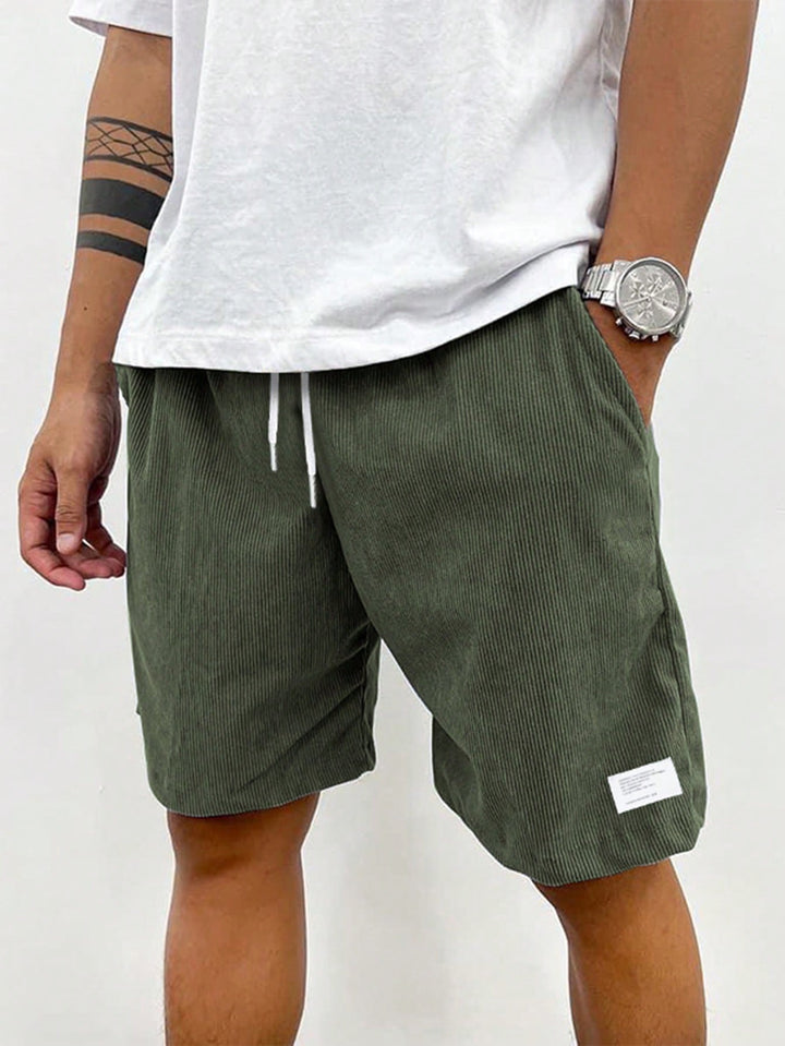 Men Summer Elegant Casual Corduroy Drawstring Shorts