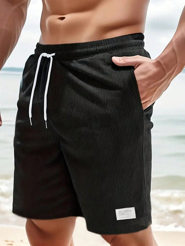 Men Summer Elegant Casual Corduroy Drawstring Shorts