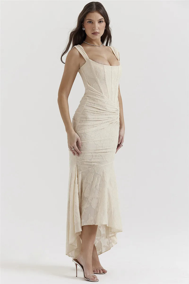 Women Summer Backless Sleeveless Elegant Maxi Dress
