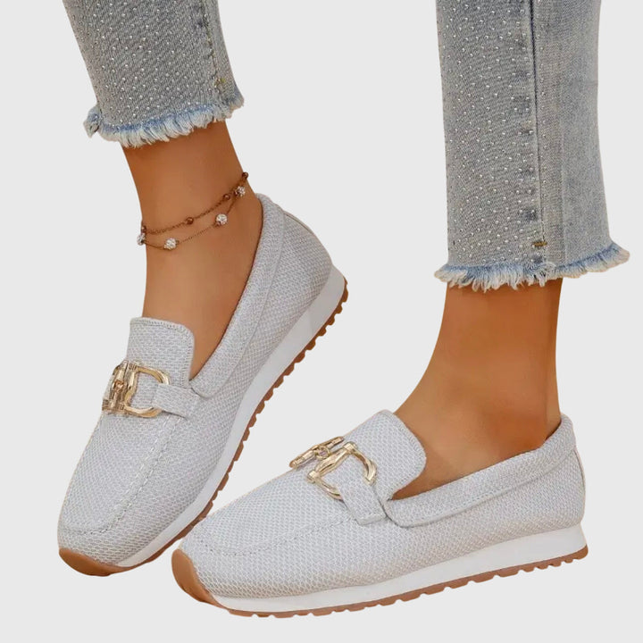 Women Summer Casual Comfort Support Slip On Buckle Loafers