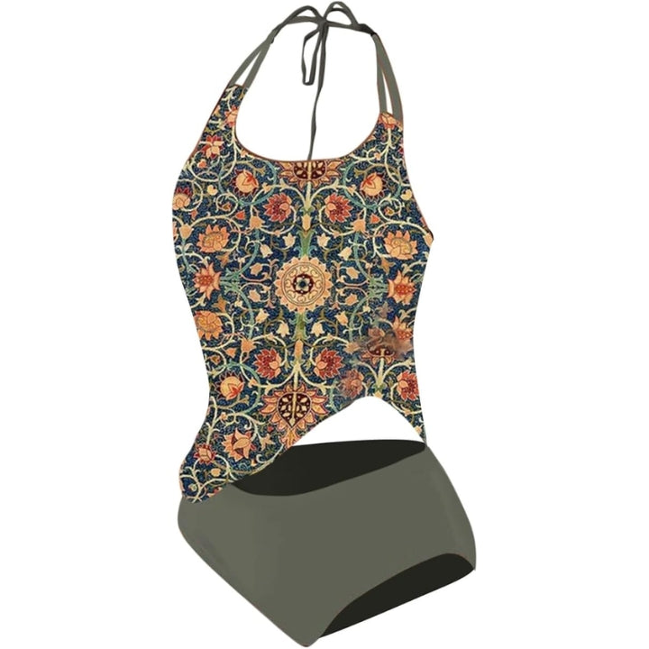 Women Spring Elegant Boho Floral Print Tankini Set