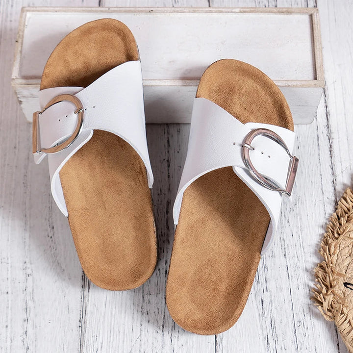 Women Spring Elegant Chic Buckle Strap Slide Mules