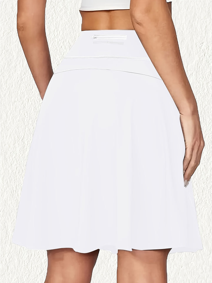 Women Spring Elegant Knee-Length High-Waist Athletic Tennis Skirt