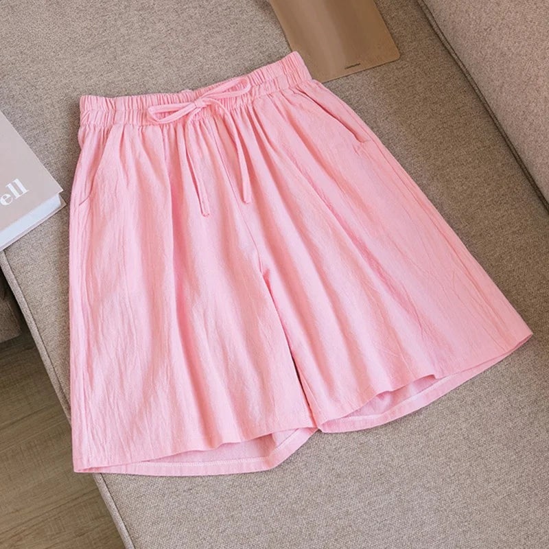 Women Summer Elegant Soft Casual Comfy Fit Elastic Shorts
