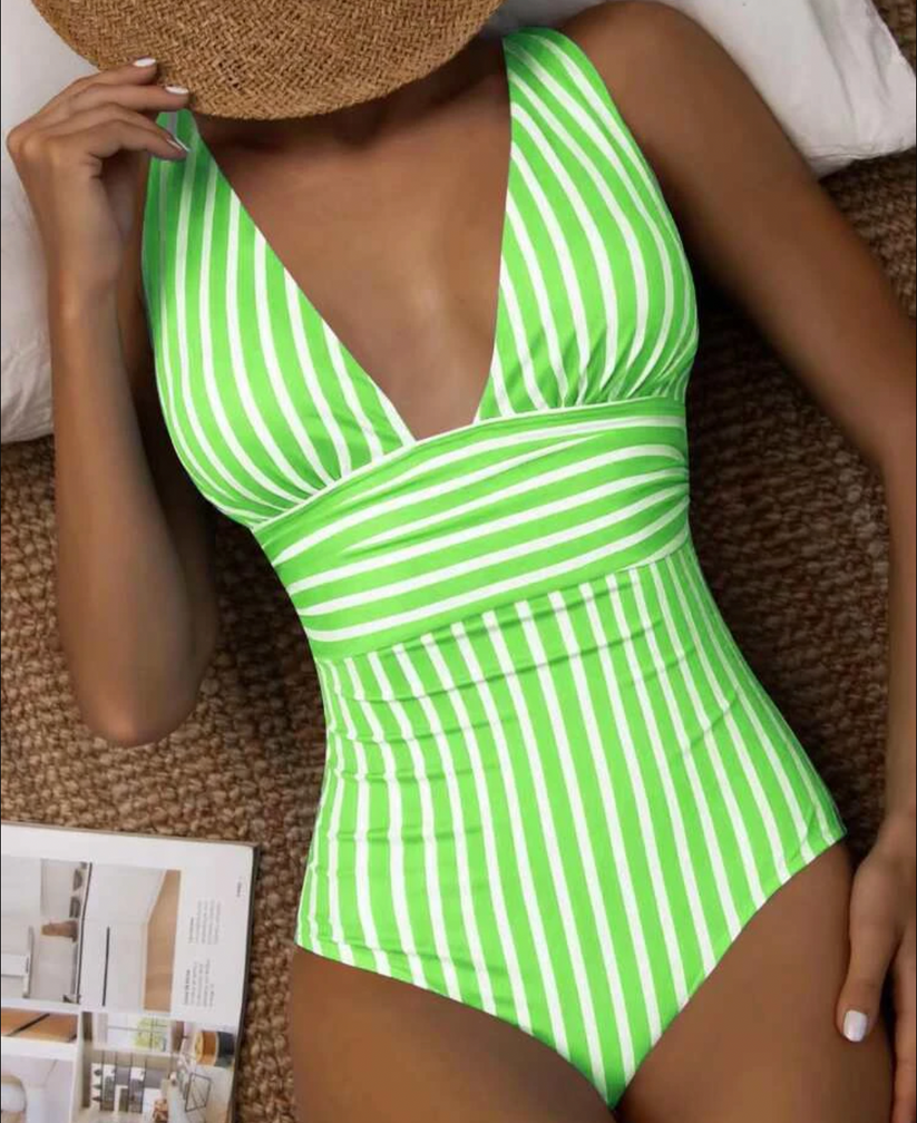 Women Spring Elegant Floral Print Cutout Halter One-Piece Swimsuit