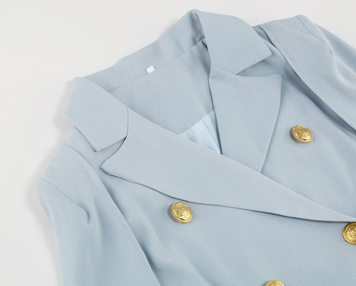 Women Spring Wedding Guest Double Breasted Cape Dress