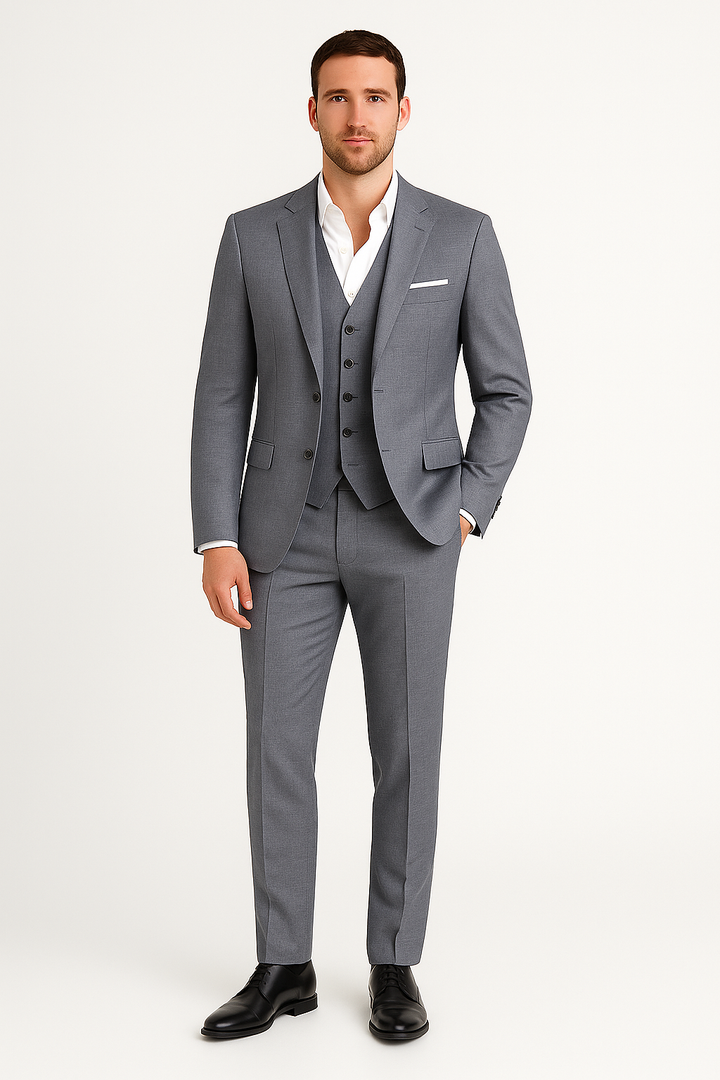 Men Summer Casual Classic Tailored 3 Piece Suit Set