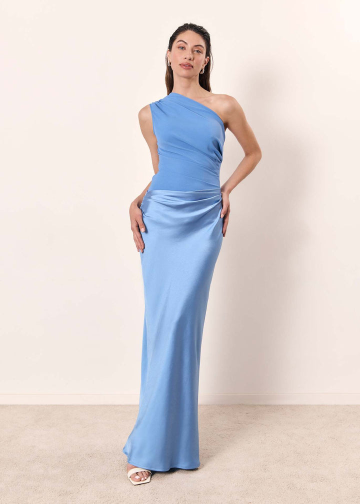Women Spring Elegant One Shoulder Evening Maxi Dress