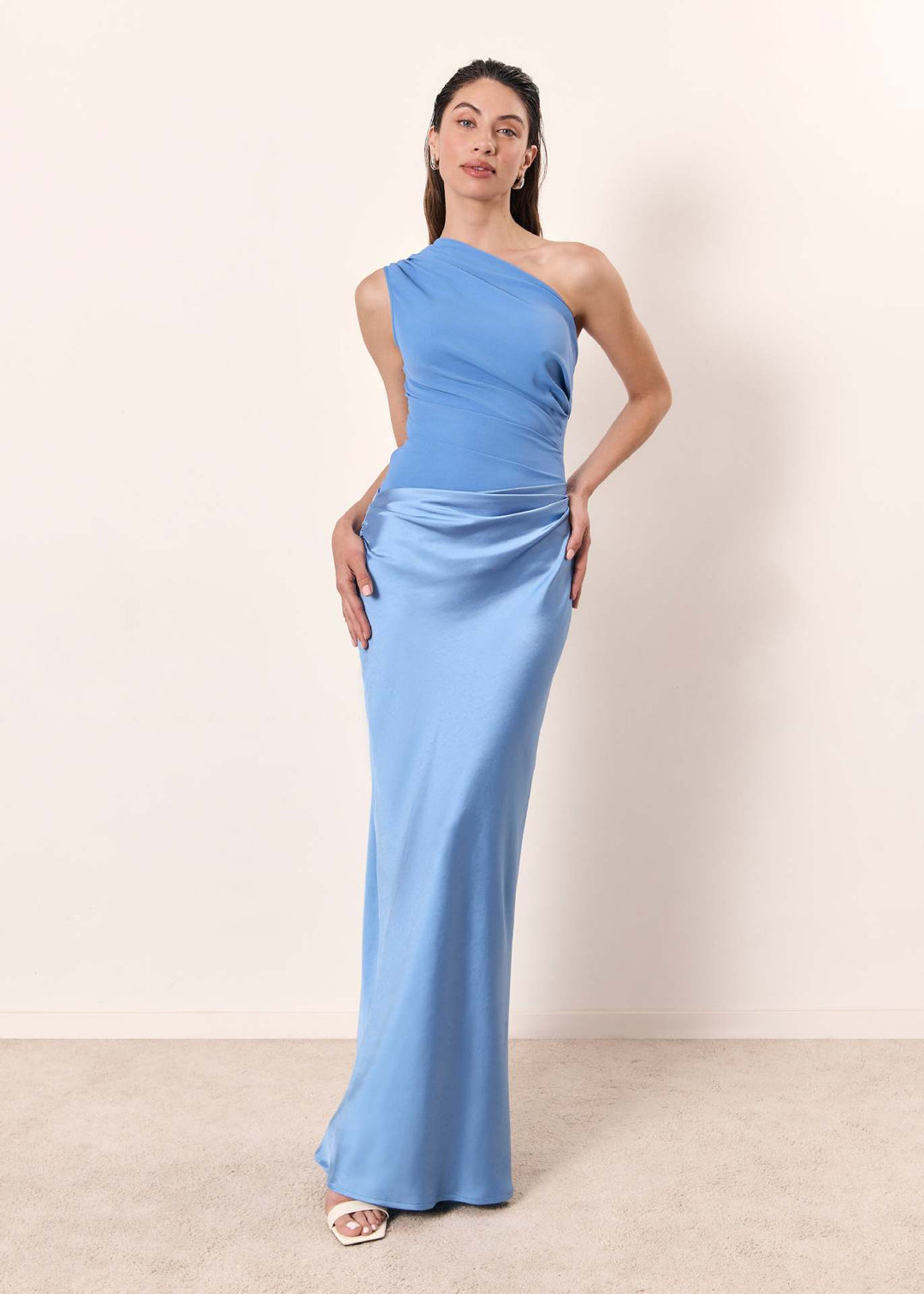 Women Spring Elegant One Shoulder Evening Maxi Dress