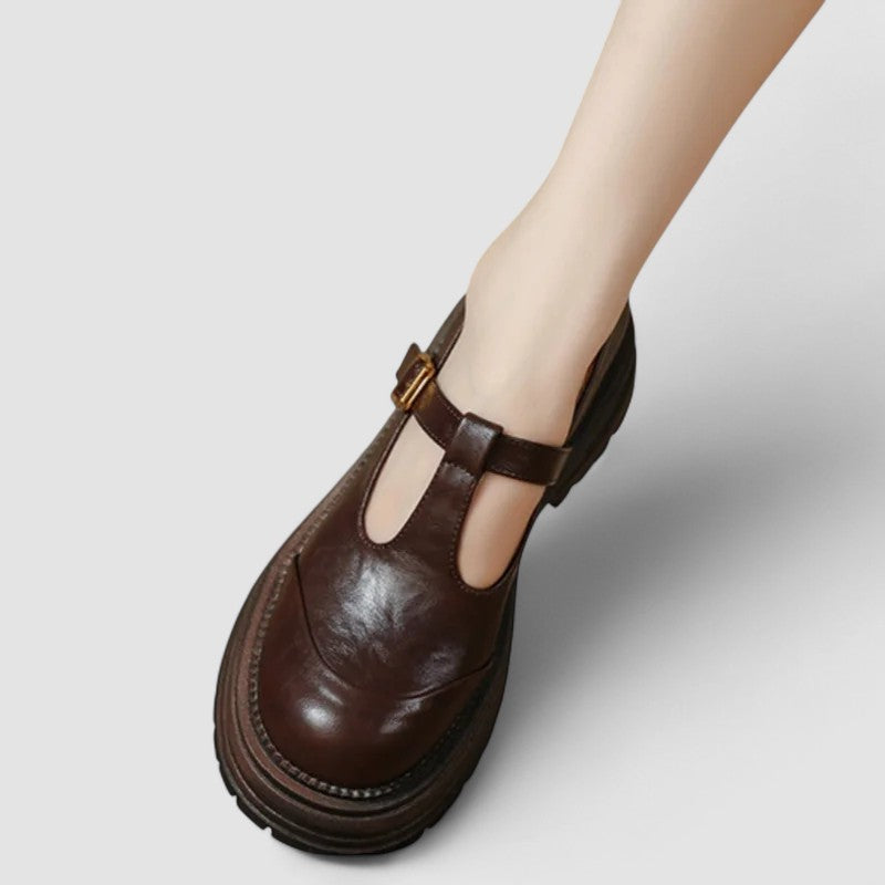 Women Spring Comfort Support Classic Buckle Mary Jane Shoes
