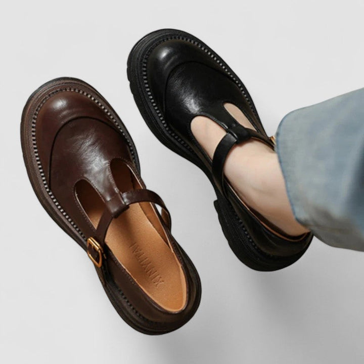 Women Spring Comfort Support Classic Buckle Mary Jane Shoes