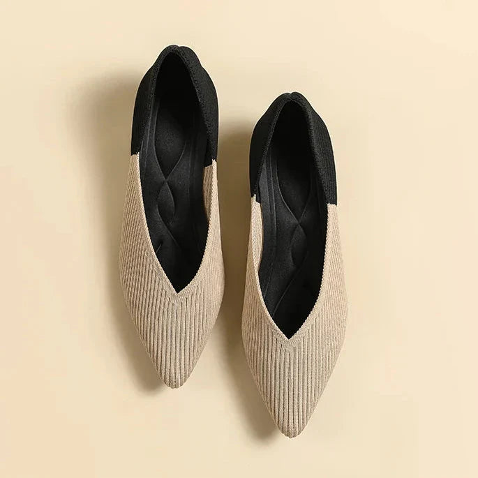 Women Summer Casual Colorblock Pointed Toe Wedge Pumps