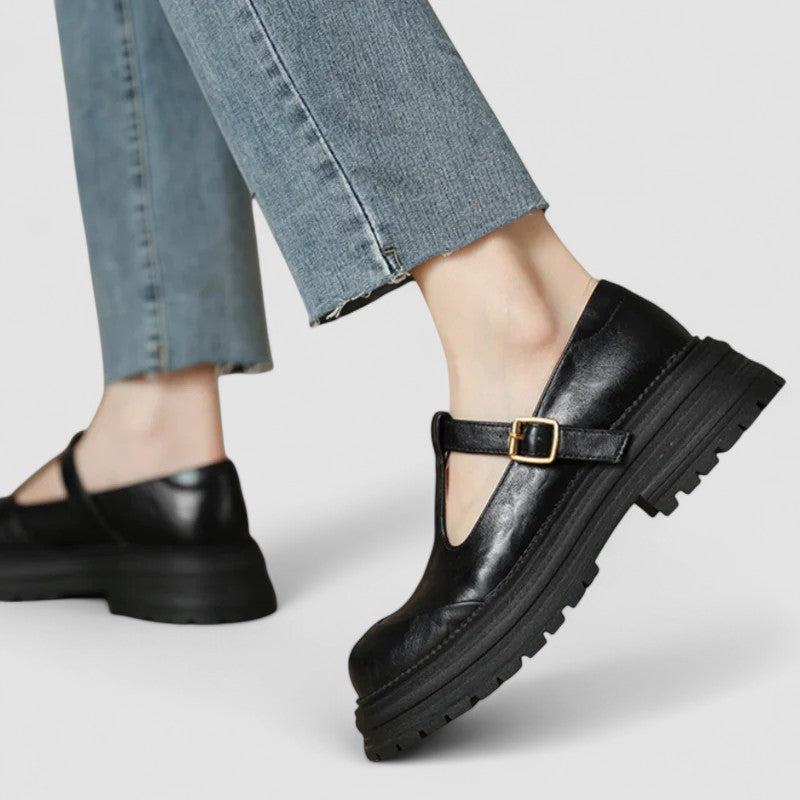 Women Spring Comfort Support Classic Buckle Mary Jane Shoes