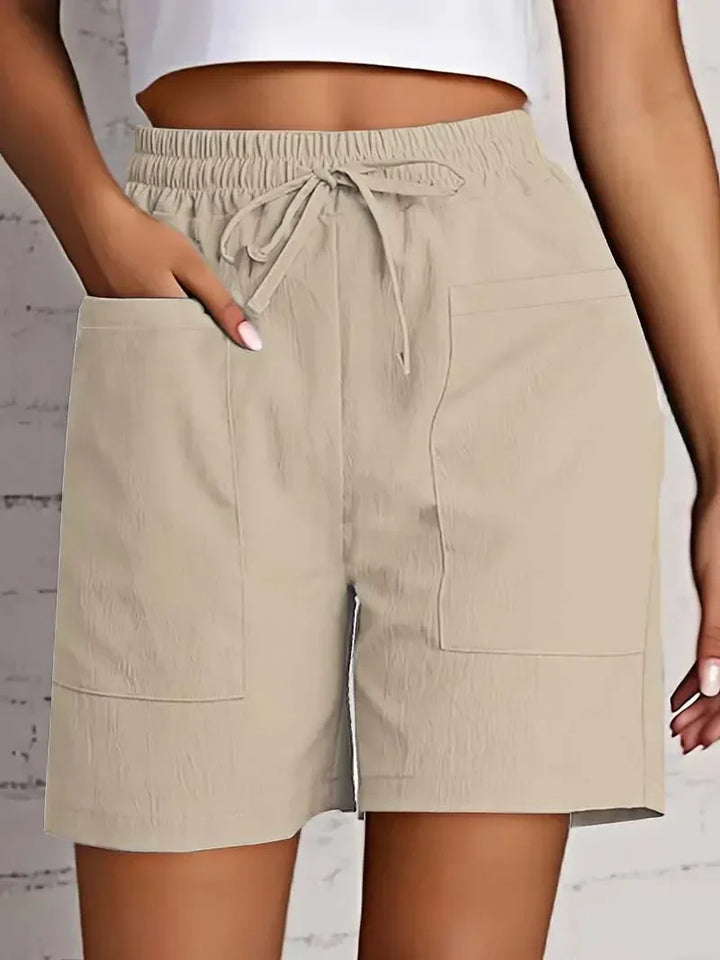 Women Summer Elegant Comfy Fit Elastic Waist Casual Shorts