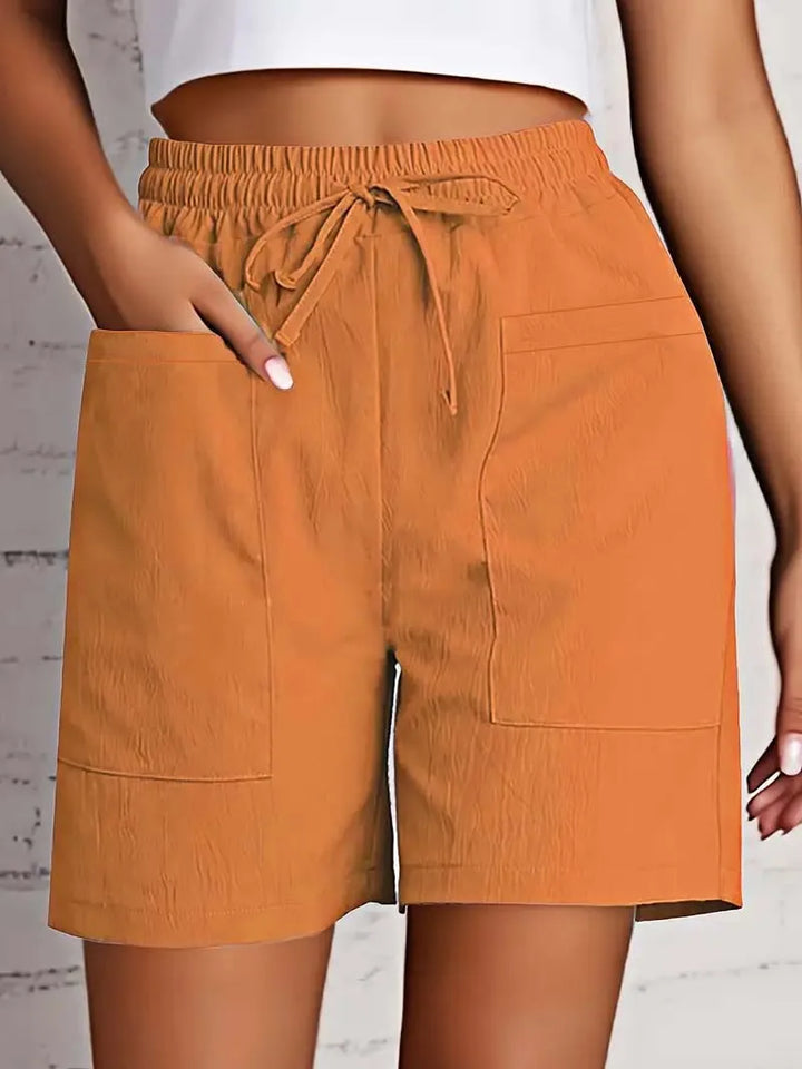 Women Summer Elegant Comfy Fit Elastic Waist Casual Shorts
