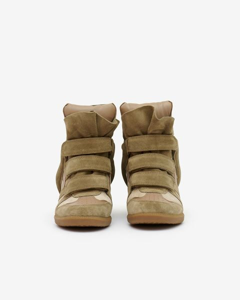 Women's Suede Wedge Sneakers – High-Top Hidden Heel Velcro Strap Shoes