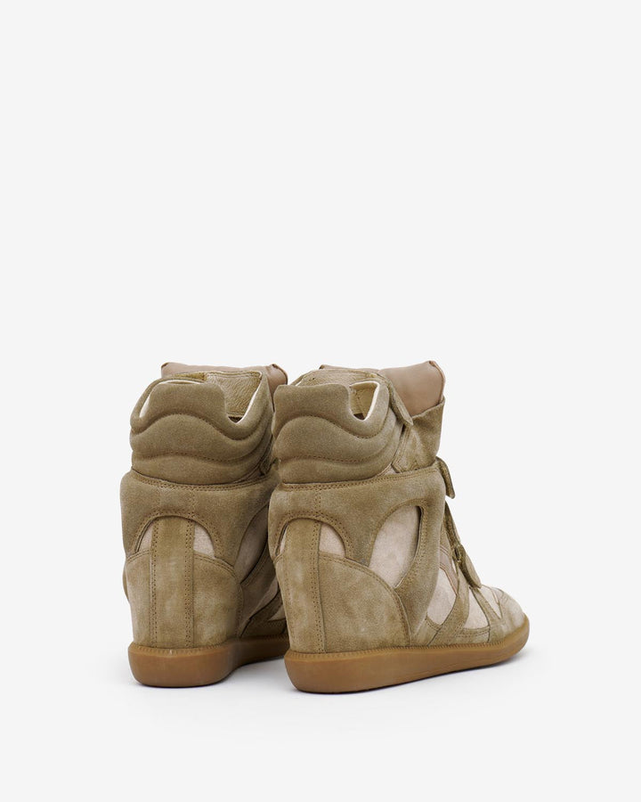 Women's Suede Wedge Sneakers – High-Top Hidden Heel Velcro Strap Shoes