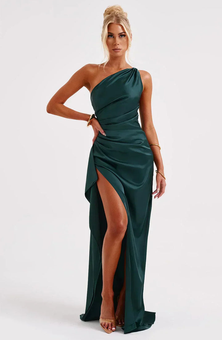 Women Spring Wedding Guest Asymmetric Evening Maxi Dress