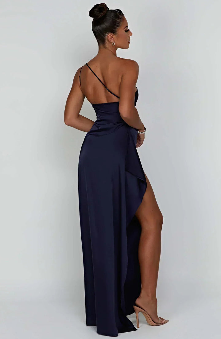 Women Spring Wedding Guest Asymmetric Evening Maxi Dress