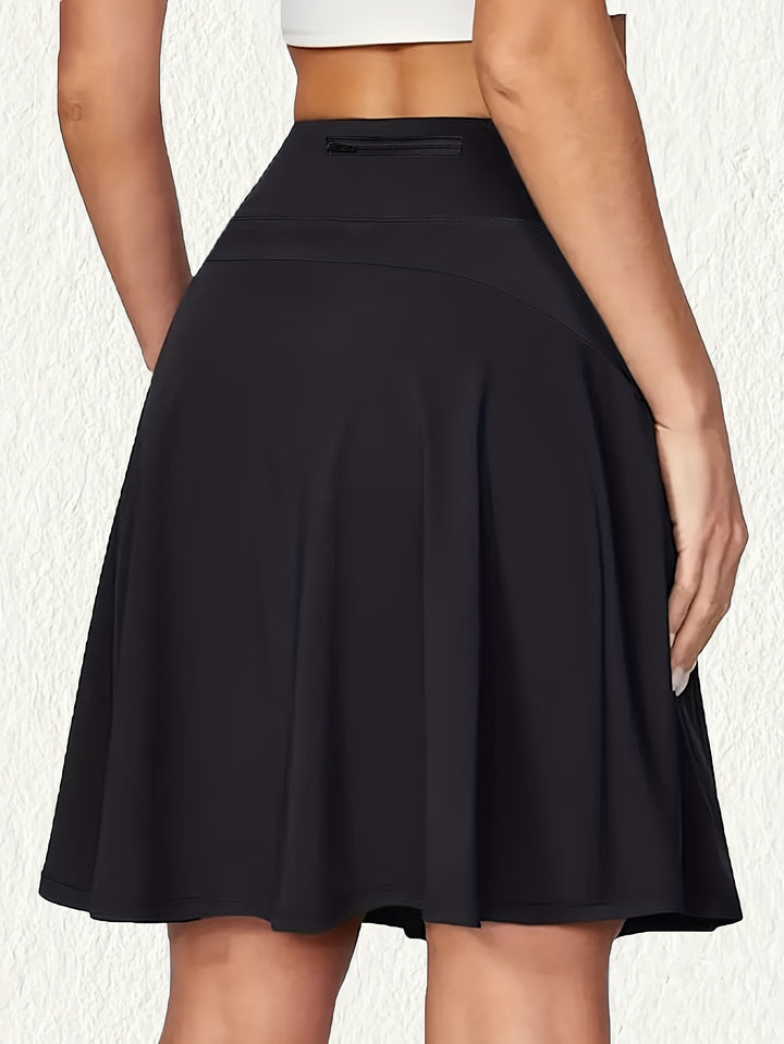 Women Spring Elegant Knee-Length High-Waist Athletic Tennis Skirt
