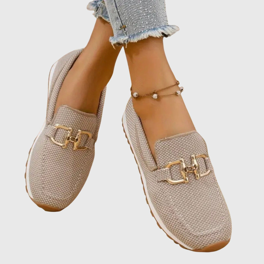 Women Summer Casual Comfort Support Slip On Buckle Loafers