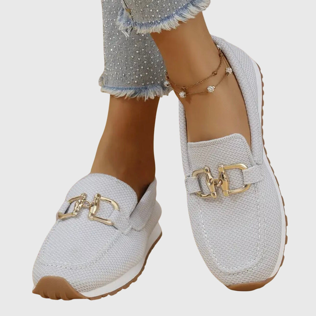 Women Summer Casual Comfort Support Slip On Buckle Loafers