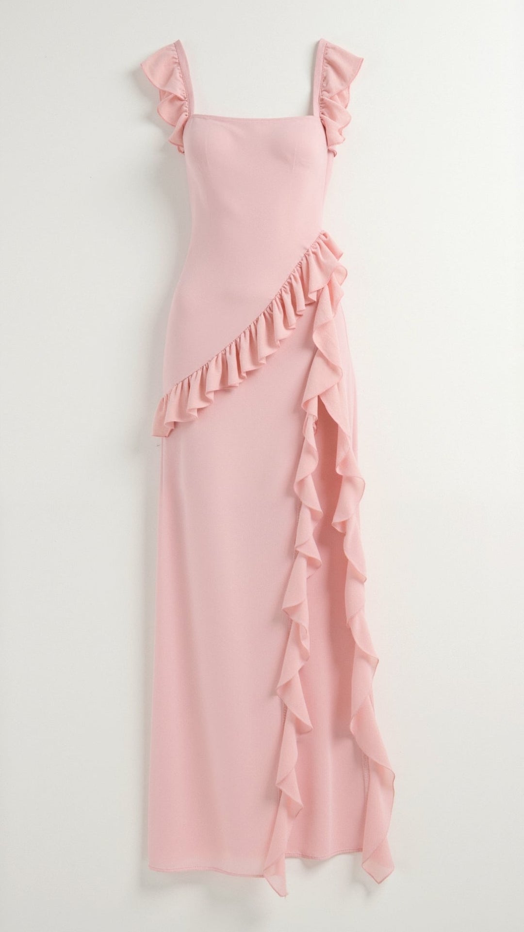 Women Summer Ruffle Strap Split Detail Maxi Dress