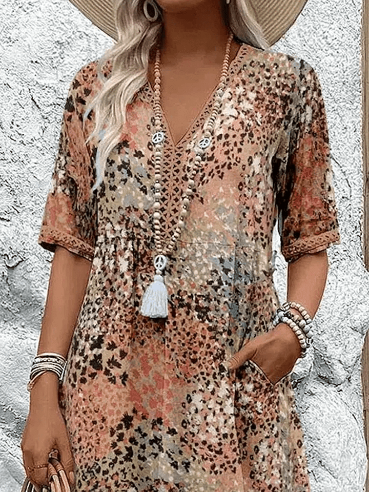 Women Ocean Breeze Short Sleeve Summer Maxi Dress