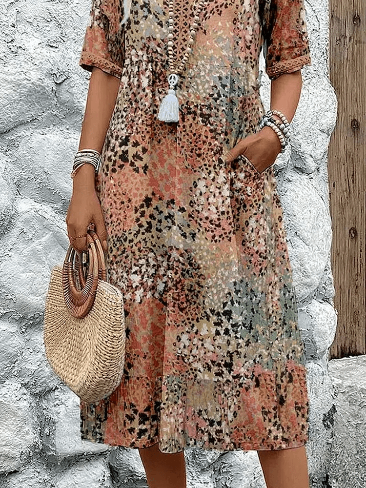 Women Ocean Breeze Short Sleeve Summer Maxi Dress