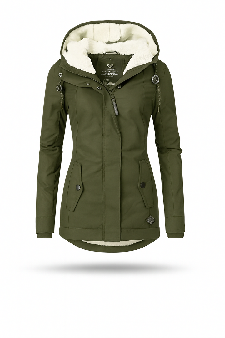 Soraya | Waterproof Long Jacket with Hood and Inner Lining