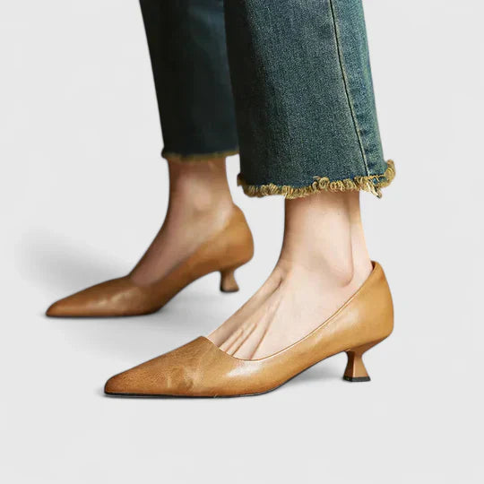 Women Spring Pointed Toe Comfort Support Low Heel Pumps