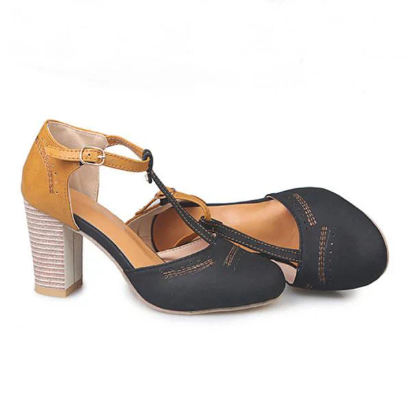 Women Spring Slip On Comfort Support Block Heel Shoes