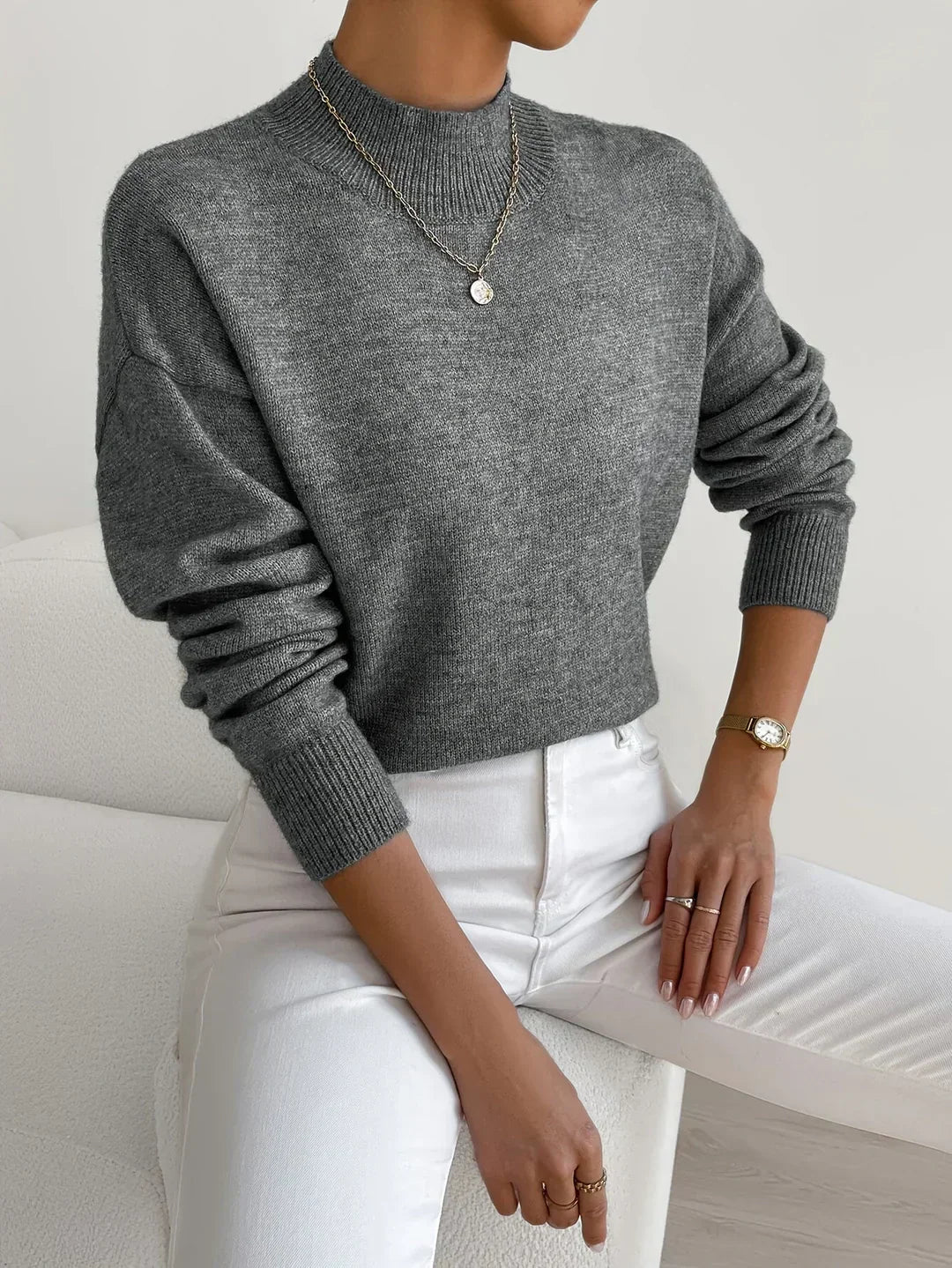 Women Summer Elegant Lightweight Turtleneck Knit Sweater
