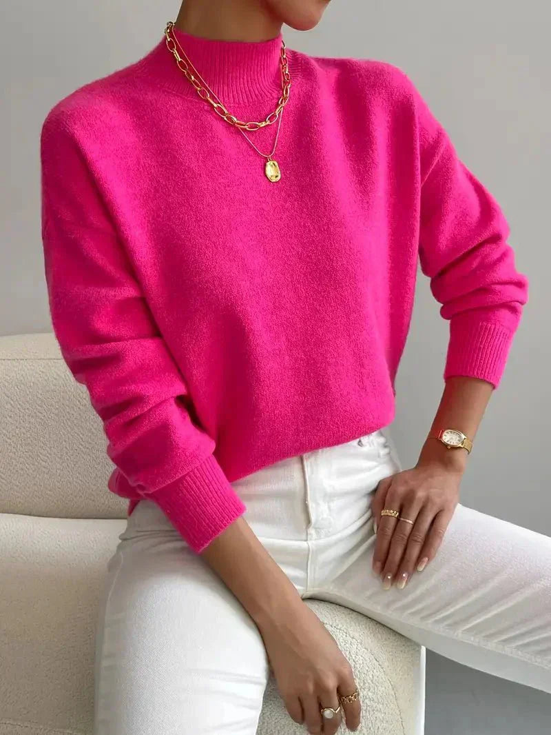 Women Summer Elegant Lightweight Turtleneck Knit Sweater