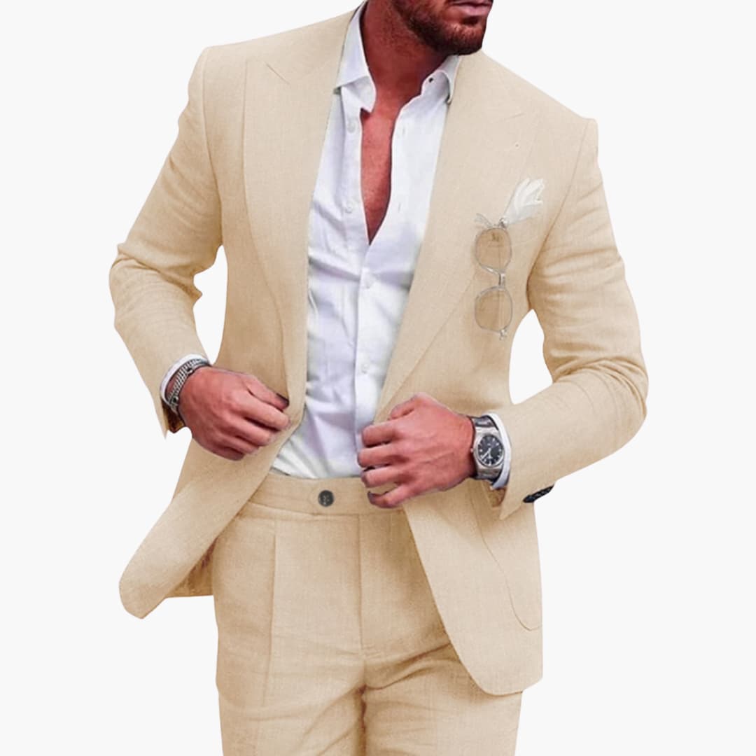Mauve purple semi-formal two-piece business suit front view
