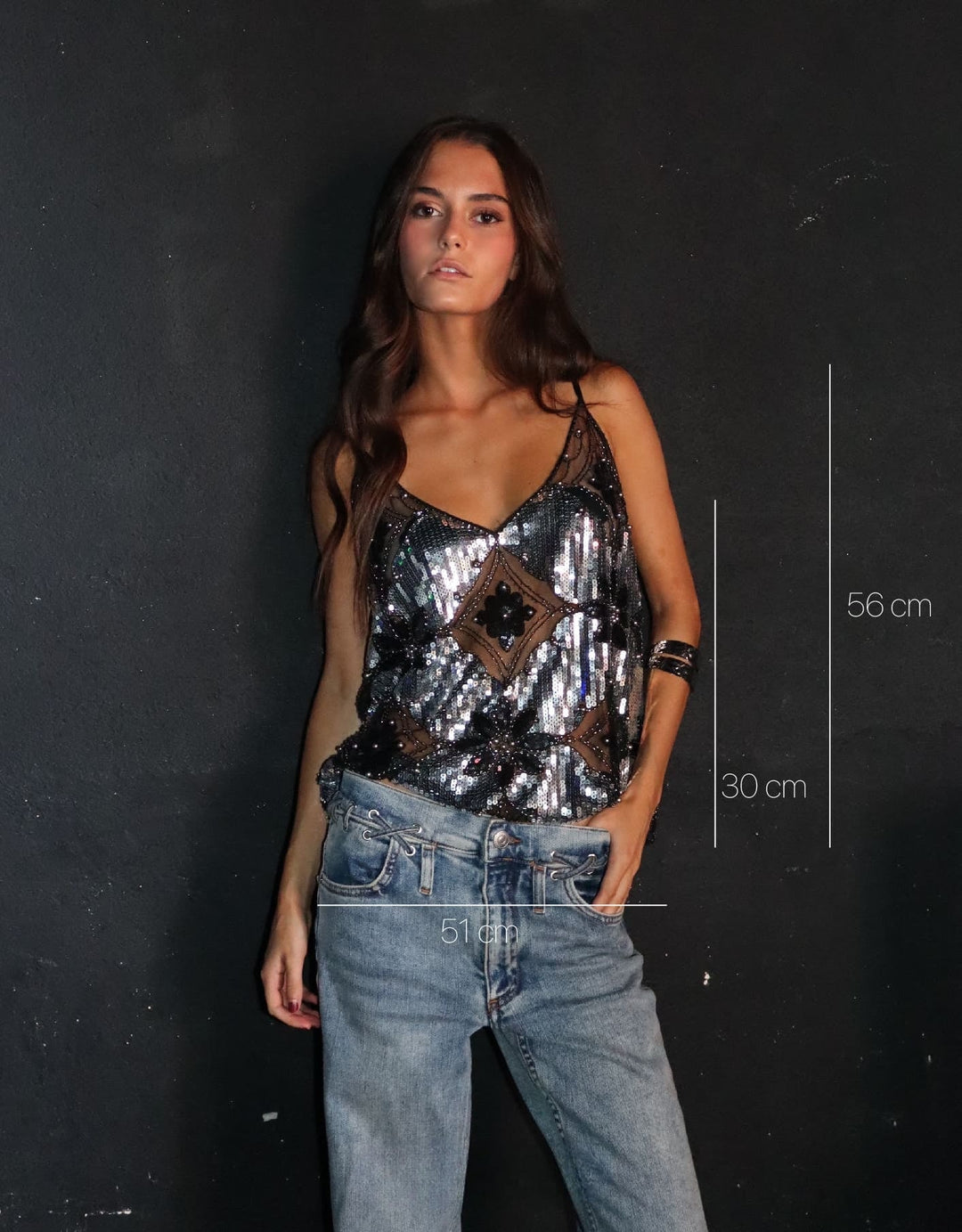 Women Spring Elegant Sleeveless Radiant Embellished Top