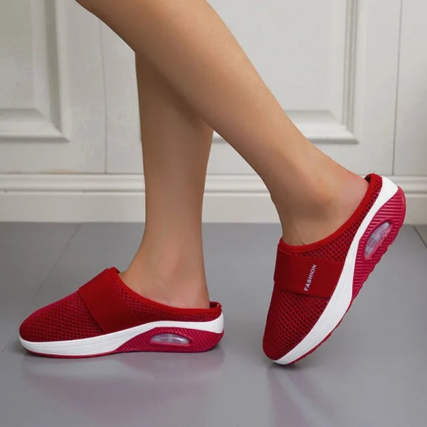 Women Spring Elegant Metallic Cross Strap Flat Mules