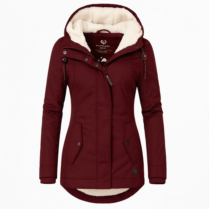 Soraya | Waterproof Long Jacket with Hood and Inner Lining