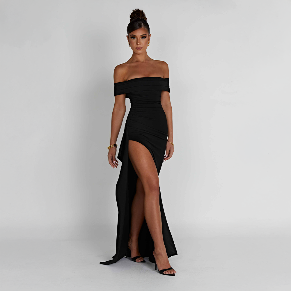 Cocktail Ruched Sculpted Bodycon Maxi Dress for Women