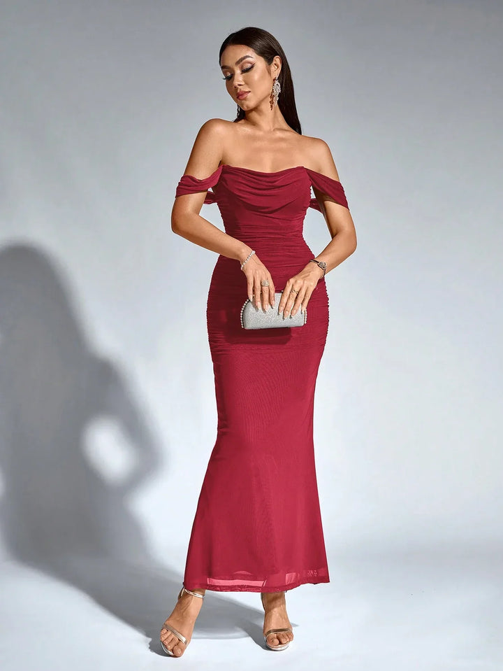 Cocktail V-Neck Sleeveless Flowy Maxi Dress for Women