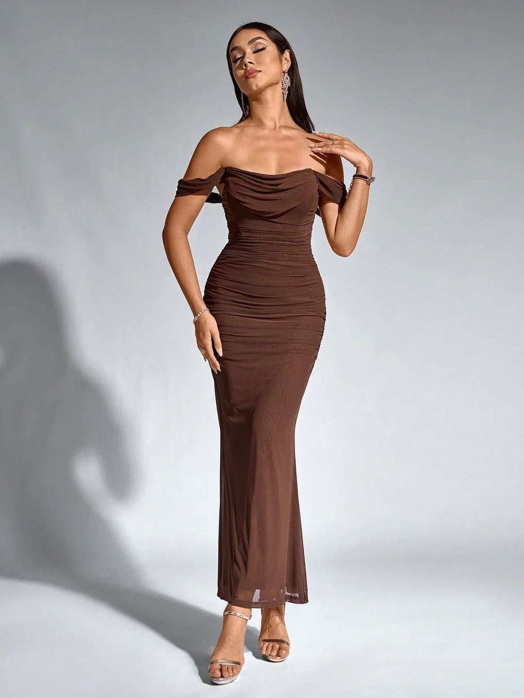 Cocktail V-Neck Sleeveless Flowy Maxi Dress for Women