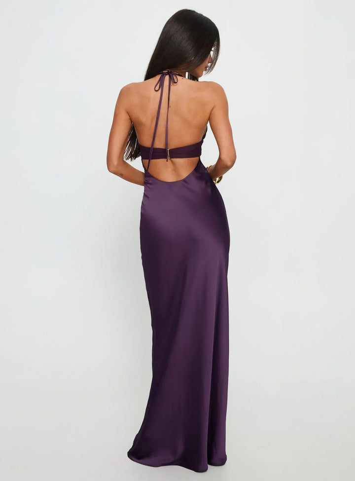 Floral Halter Wedding Guest Maxi Dress for Women - Summer