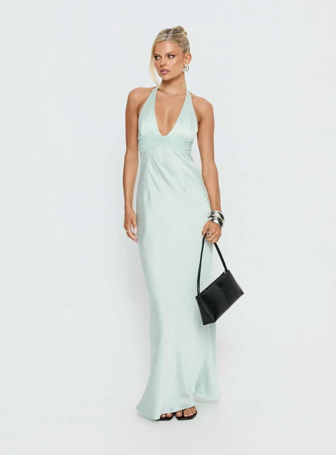 Floral Halter Wedding Guest Maxi Dress for Women - Summer
