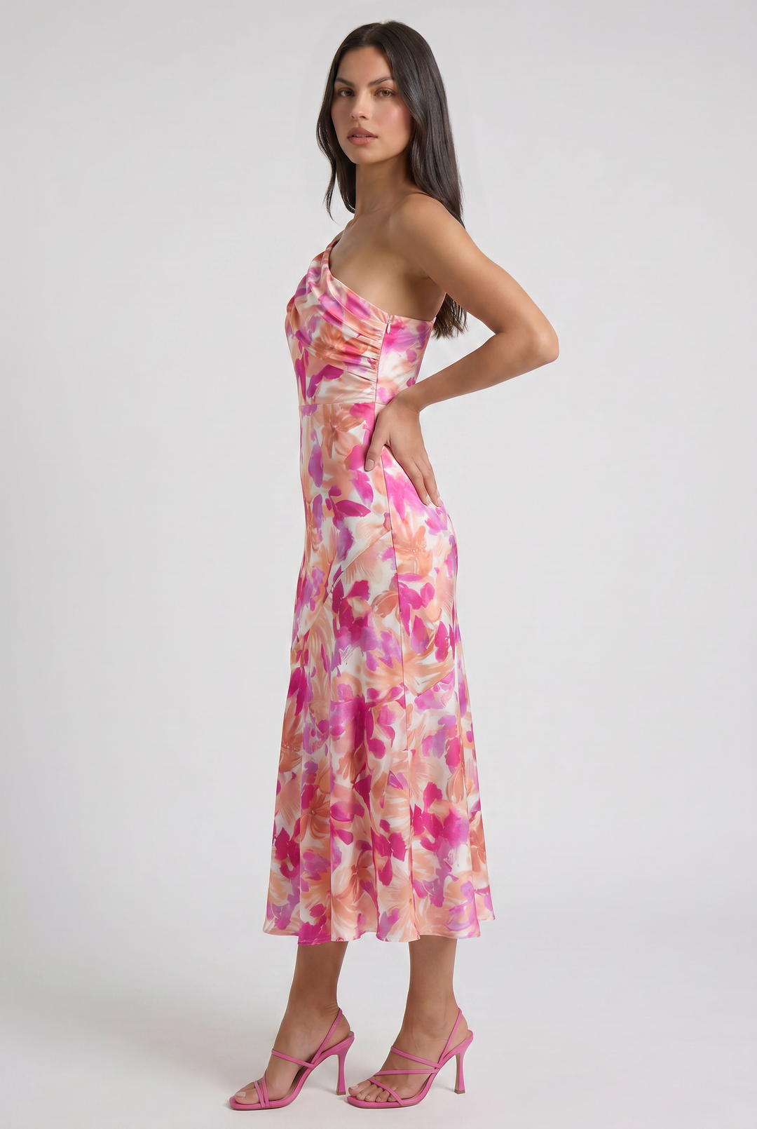 Floral Spaghetti Strap Wedding Guest Maxi Dress for Women