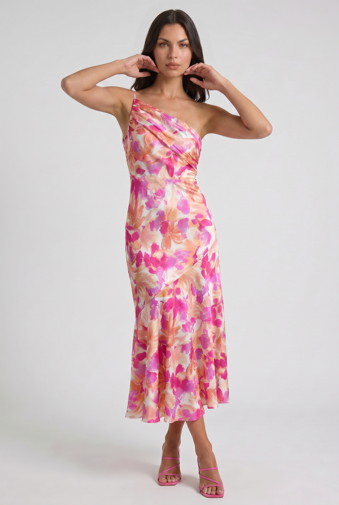 Floral Spaghetti Strap Wedding Guest Maxi Dress for Women