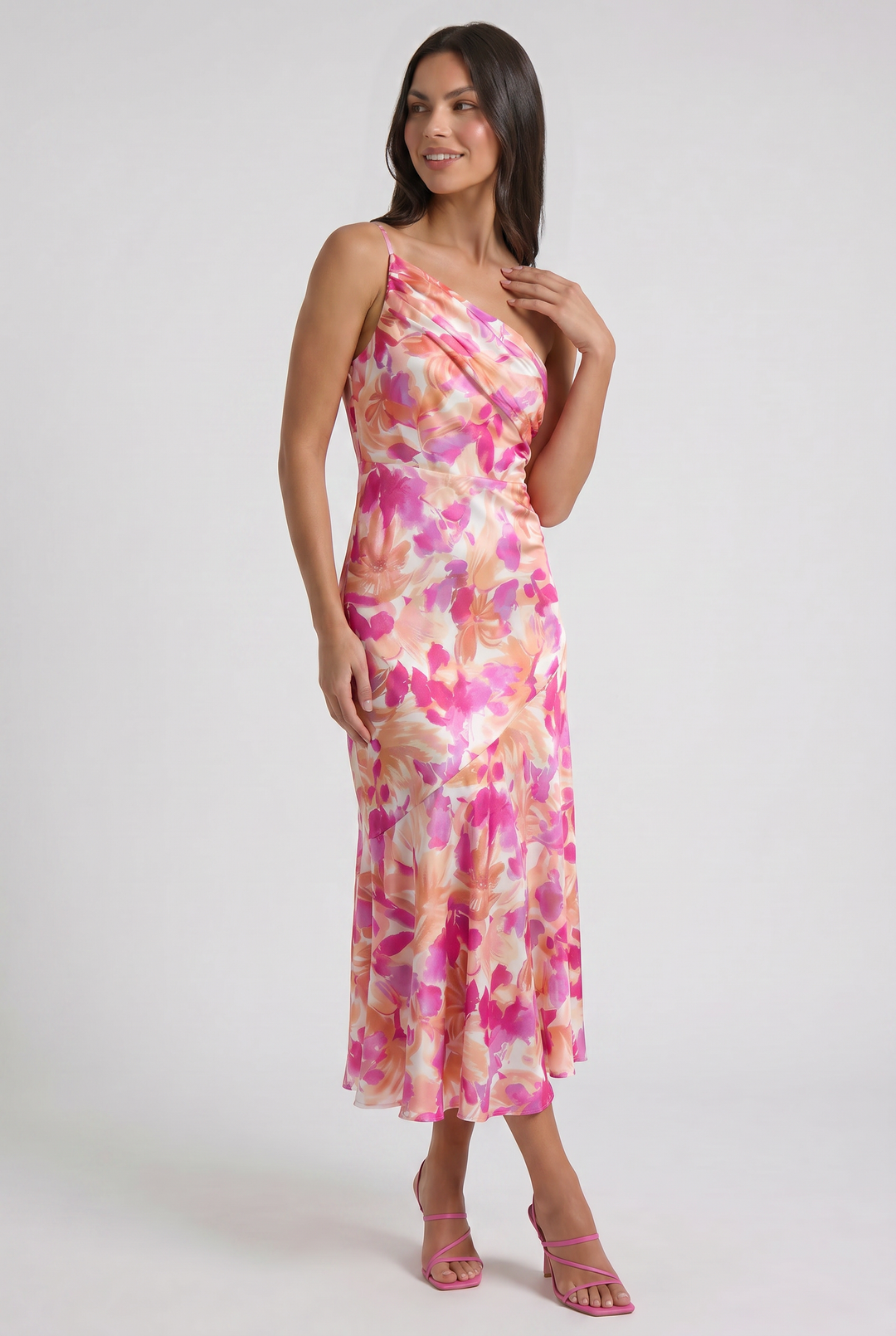 Floral Spaghetti Strap Wedding Guest Maxi Dress for Women