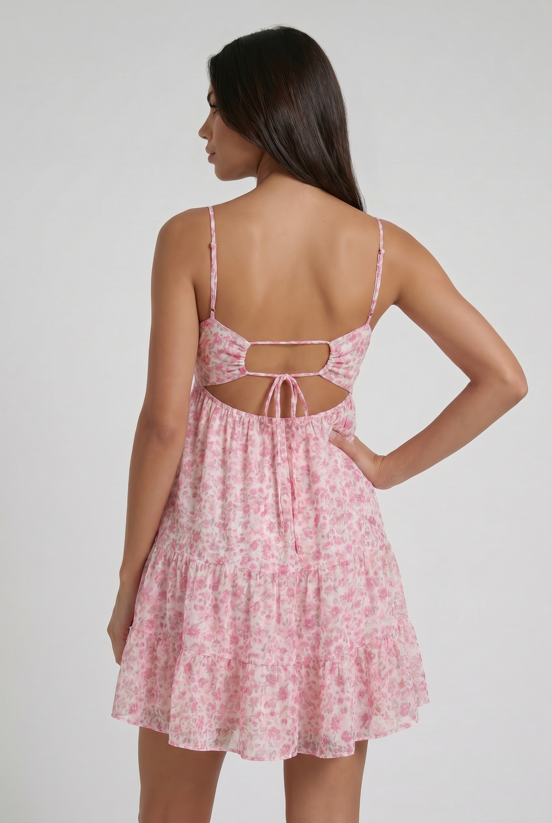 Floral Wedding Guest Short Sleeve Mini Dress for Women