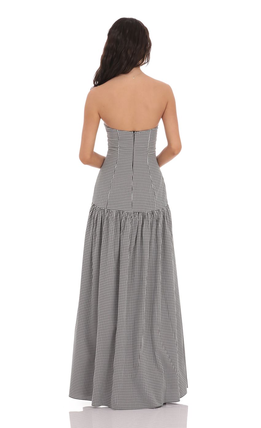 Gina Strapless Ruched Sleeveless Cocktail Maxi Dress for Women