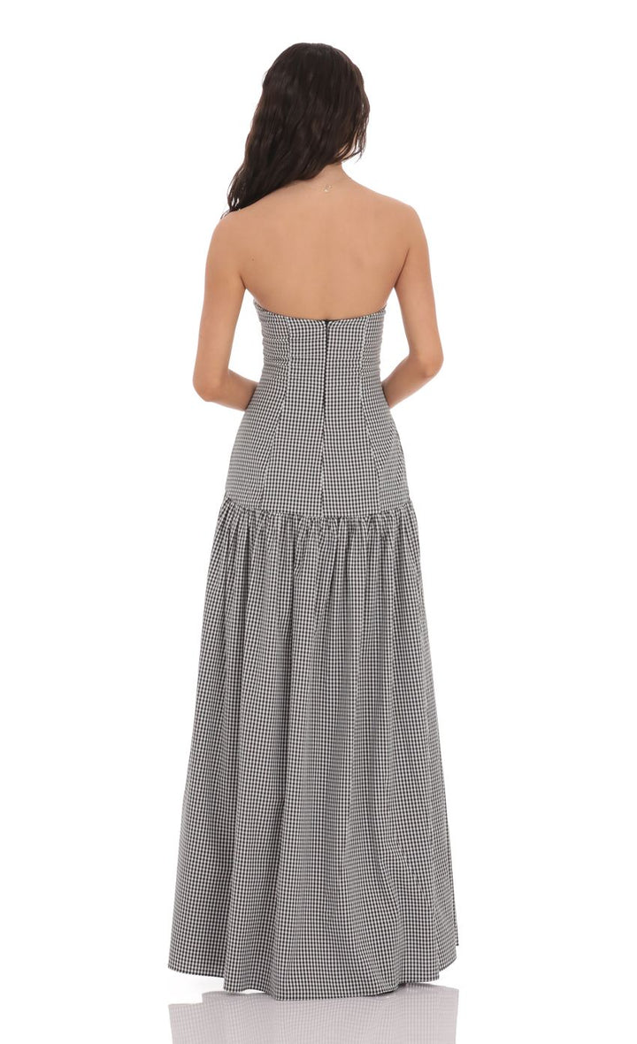 Gina Strapless Ruched Sleeveless Cocktail Maxi Dress for Women